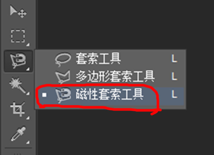 【新手入门】photoshop cs6 简单抠图 选择后,光标会变成磁性套索工具